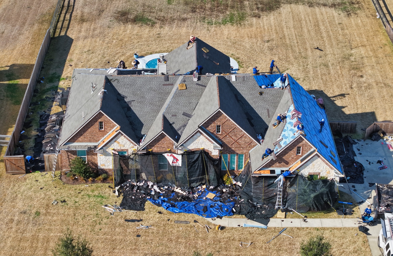 Residential roofing installation by Solstice Roofing